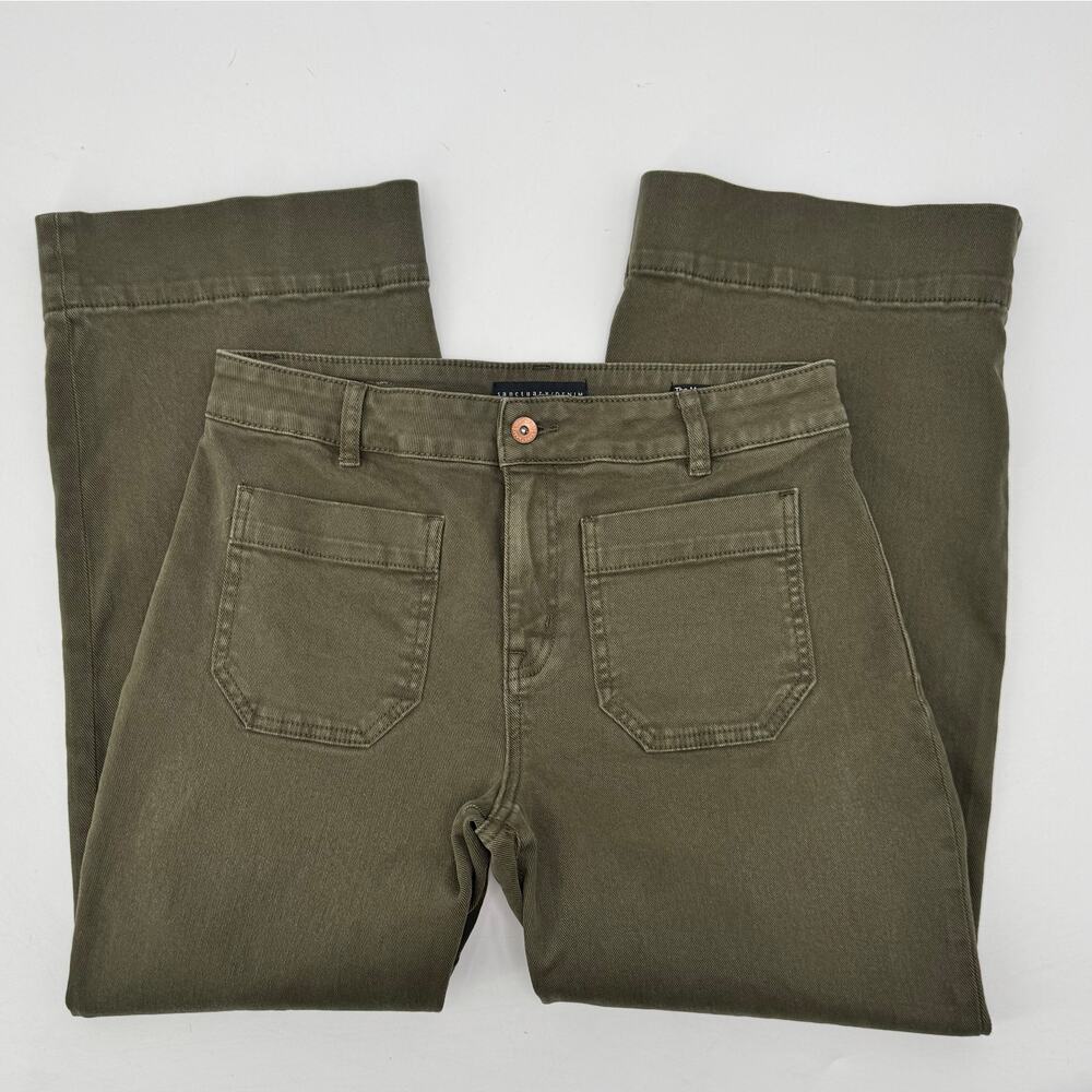 NWOT Sanctuary Denim The Marine Wide Leg Crop Jeans 29 Army Green Patch Pocket - Picture 7 of 16
